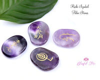 Lapiz Lazuli Reiki Symbols Palm Stones