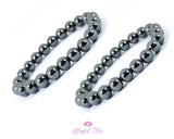 Natural Genuine Gray Hematite Bracelet