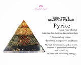 Gold Pyrite Orgonite EMF Pyramid.