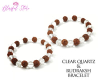 Clear Quartz Rudraksh Bracelet - www.blissfulagate.com