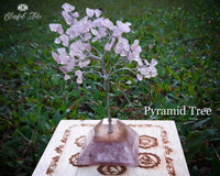 Rose Quartz Gemstone Orgonite Pyramid Tree - www.blissfulagate.com