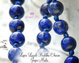 108 Beads Natural Gemstone Lapiz Lazuli with Buddha Charm Japa Mala 8mm - www.blissfulagate.com