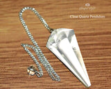 Orgonite Clear Quartz Gemstone Pendulum - www.blissfulagate.com