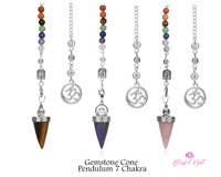 Orgonite Seven Chakra Gemstone Pendulum With Buddha and Om Charm - www.blissfulagate.com