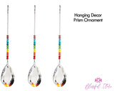 Rainbow Beads Crystal Sun Catcher Droplet Ornament - www.blissfulagate.com