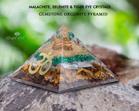 Malachite Mix Crystal Gemstone EMF Pyramids. ( Om Pyramid )