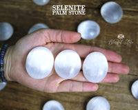 Selenite Palm Stone