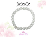 Genuine 8 mm Beads Selenite Bracelet for Luck