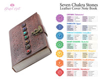 Seven Chakra Gemstone Leather Book { Dairy } - www.blissfulagate.com