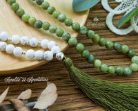 Howlite and Aventurine Beads Mix Stone Japamala.