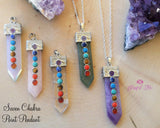 Seven Chakra  Gemstone Points Pendant