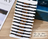 Tiger Eye Gemstone Beaded Braided Bracelets .