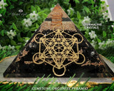 Black Tourmaline Crystal Gemstone EMF Pyramids.( Metatron Pyramid )