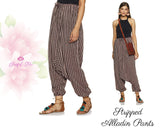 Aladdin Harem Pants Cotton Stripped Pants Harem Stripped Aladdin Pants Printed Harems Boho Pants Line Aladdin Pants