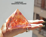 Carnelian Orgonite EMF Pyramid.