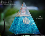 Aquamarine Crystal Gemstone EMF Pyramids.