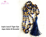 Tiger Eye Lapis Lazuli 108 Beads Japa Mala