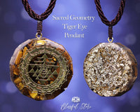 Tiger Eye Orgonite Yantra Pendant. - www.blissfulagate.com