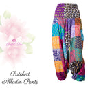 Aladdin Harem Pants Cotton Printed Pants Harem Patch Aladdin Pants Printed Harems Boho Pants Patch Aladdin Pants