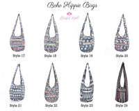 Pack of 24 Boho Hippie Bags Shoulder Handbags Fashion canvas Hippie Crossbody Bags Bohemian Hobo Bags