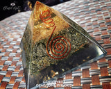 Gold Pyrite Orgonite EMF Pyramid.