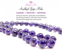 Natural Gemstone Pure Amethyst Stones Japa Mala 8mm