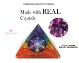 Energy Generator Seven Chakra Crystal Gemstone EMF Pyramids.