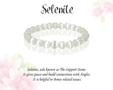 Genuine 8 mm Beads Selenite Bracelet for Luck