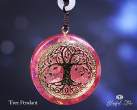 Rose Quartz Tree Of Life Orgonite Pendant - www.blissfulagate.com