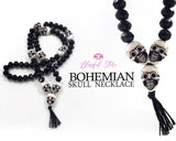 Bohemian Skull Mala Beads Necklace - www.blissfulagate.com