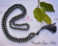 Natural Gemstone Pure Hematite 108 Stones Japa Mala 8mm