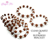 Clear Quartz Rudraksh Bracelet - www.blissfulagate.com