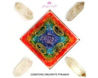 7 Chakra Crystal Gemstone EMF Pyramids.