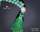 Aventurine Japa Mala With Buddha Farm - www.blissfulagate.com