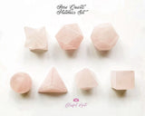 Rose Quartz Platonic Set Solids Sacred Geometric Set