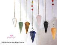 Orgonite Cone Gemstone Pendulum - www.blissfulagate.com