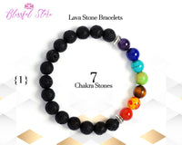 Lava Beads Seven Chakra Bracelet