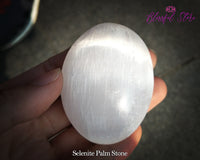 Polished Selenite Palm Stone Metaphysical Healing Stone