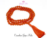 Natural Gemstone Carnelian Stones Japa Mala 8mm