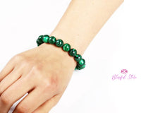 Genuine Malachite Bracelet Hand Made Bracelet 8mm