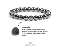 Natural Genuine Gray Hematite Bracelet