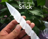 Selenite Spiral Crystal Point Wand