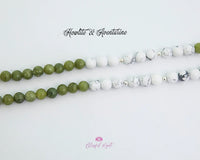 Howlite and Aventurine Beads Mix Stone Japamala.