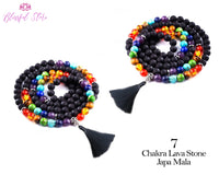 Seven Chakra Lava Stone108 Beads Japa Mala