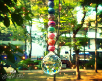 Rubber Beads Crystal Sun Catcher Hanging Ornament - www.blissfulagate.com