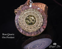 Rose Quartz Om Orgonite Pendant - www.blissfulagate.com