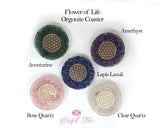 Gemstone Crystal Water Charging Plate Flower Of Life  / Flower Of Life Coaster - www.blissfulagate.com