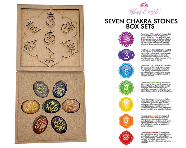 Seven Chakra Gemstones Healing Box Set. - www.blissfulagate.com