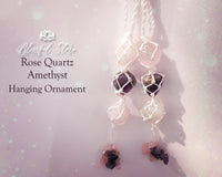 Rose Quartz and Amethyst Hanging Ornament