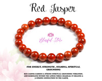 Genuine Red Jasper 8mm Beads Bracelet